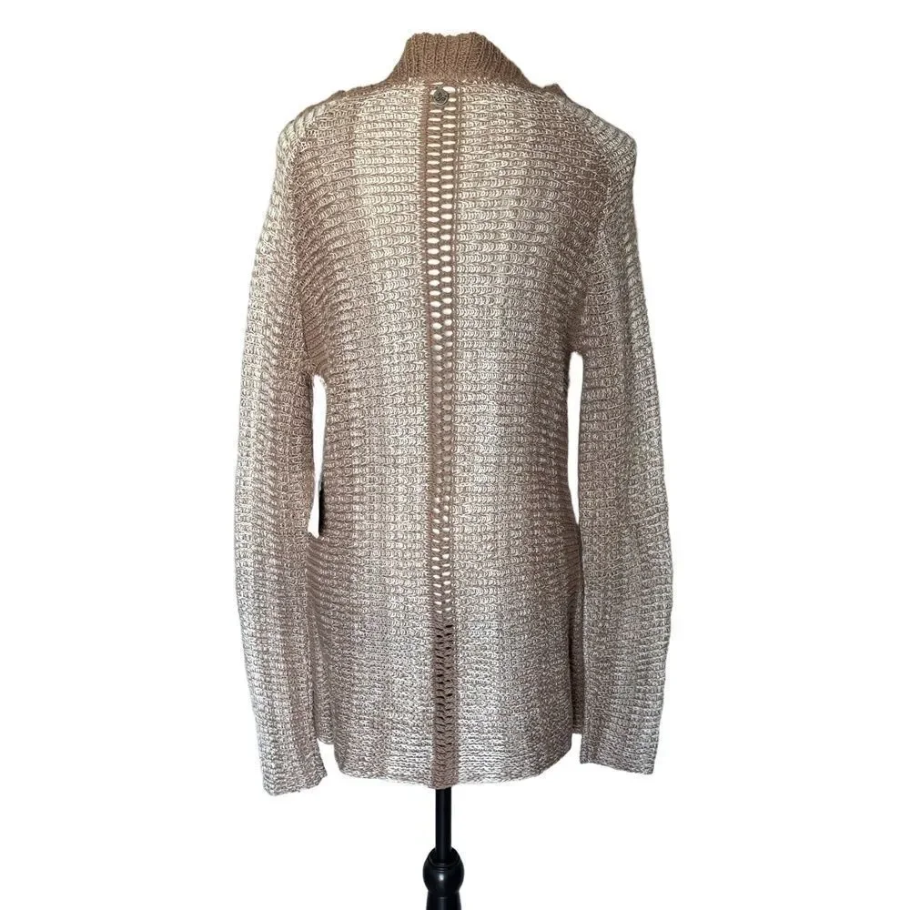 Prana Cardigan Womens Size Small Brown Organic Cotton Open Front Boho Minimalist